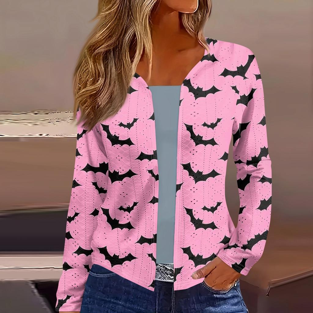 Women's Top Long Sleeve Halloween  Print Daily Weekend Fashion Thin Cardigan Blouse