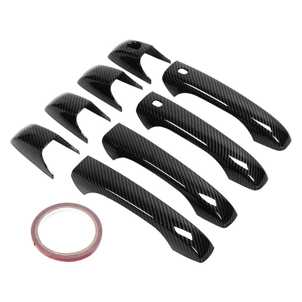 8pcs Carbon Fibre Style Door Handle Cover Trim Replacement for Jeep Patriot Grand Cherokee Durango