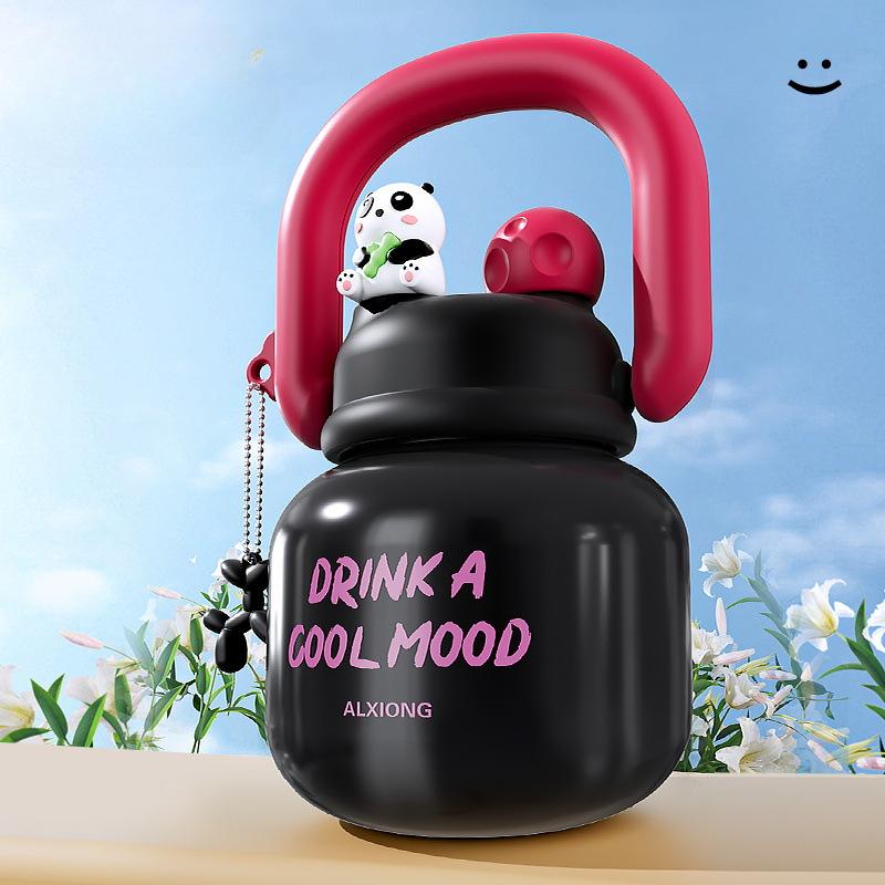 

Термос Big Belly, внешний вид, для мужчин и женщин, большая емкость, двойная питьевая кружка из нержавеющей стали, тоновая трубочка, переносная кружка 650ml