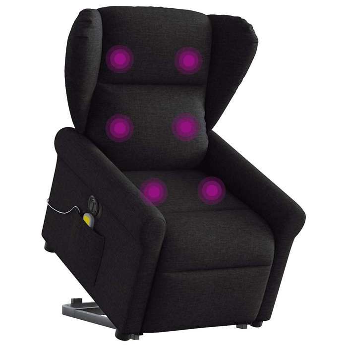 VidaXL Electric Massage Recliner Chair Black Fabric 3303406
