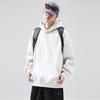 Men's Spring/Fall Solid-Color Oversized Crewneck Hooded Sweatshirt
