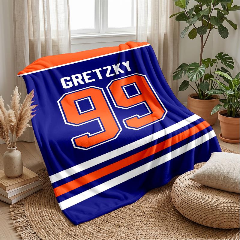 Wayne Gretzky Theme Blanket Soft Flannel Blanket Plush Throw Blanket Cozy Sofa Bed Blanket for Home Decor