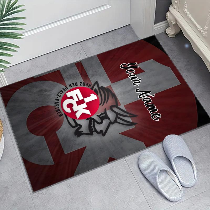 1.FC Kaiserslautern Design Area Rug Personalized Name- Non-Slip, Soft & Cozy Floor Mat for Living Room, Office - Indoor/Outdoor Carpet