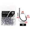 50pcs Fishing Hooks Beak Offset Circle Hook High Carbon Steel Barbed Long Shank Hooks With Box Package For CARP Saltwater Freshwater
