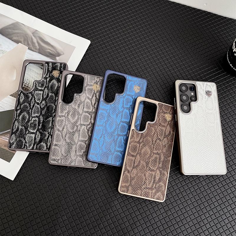 Θήκη για Samsung Galaxy S23 S24 S25 Ultra Plus Ισχυρός Μαγνητισμός Ασύρματη Φόρτιση Πολυτελής Σχέδιο Πύθωνα Ματ Δερμάτινο Πίσω Κάλυμμα