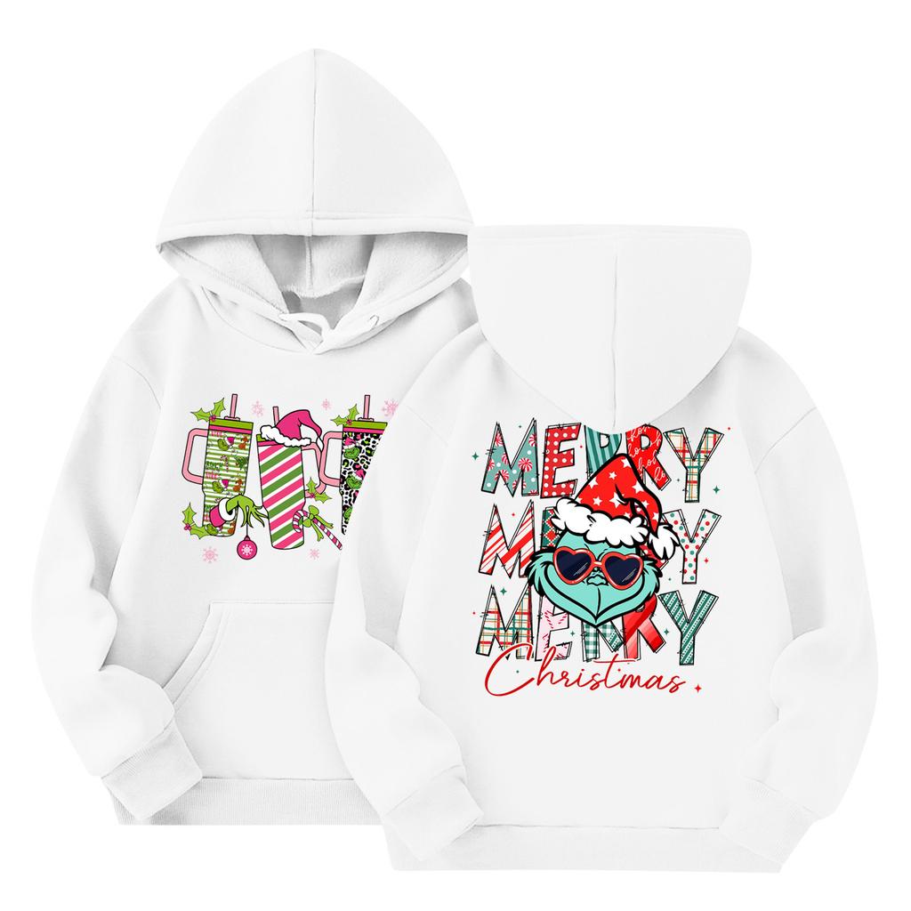 Child Fashion Lightweight Long Sleeve Pullover With Pockets  Print Hoodie