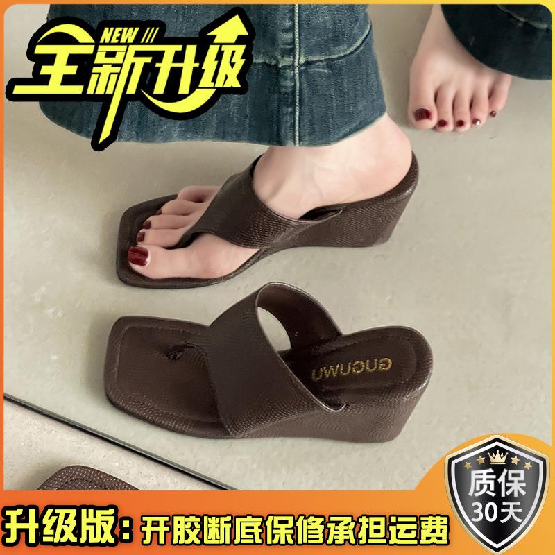 Retro niche design thin wedge sandals 2025 spring and summer new Korean version open-toed toe temperament cool slippers