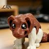 Exquisite Texture Sculpture Articulated Dog Figurine, 3D Printed Cute Puppy with Movable Joints, Ornament Colorful Desk Pet for Home Office,