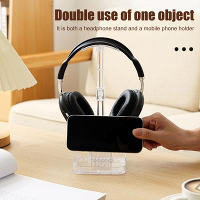 Universal Headphone Stand Multi-functional Phone Holder Gaming Headset Display Rack Desktop Hanger Mount Organizer Headphone Accessories
