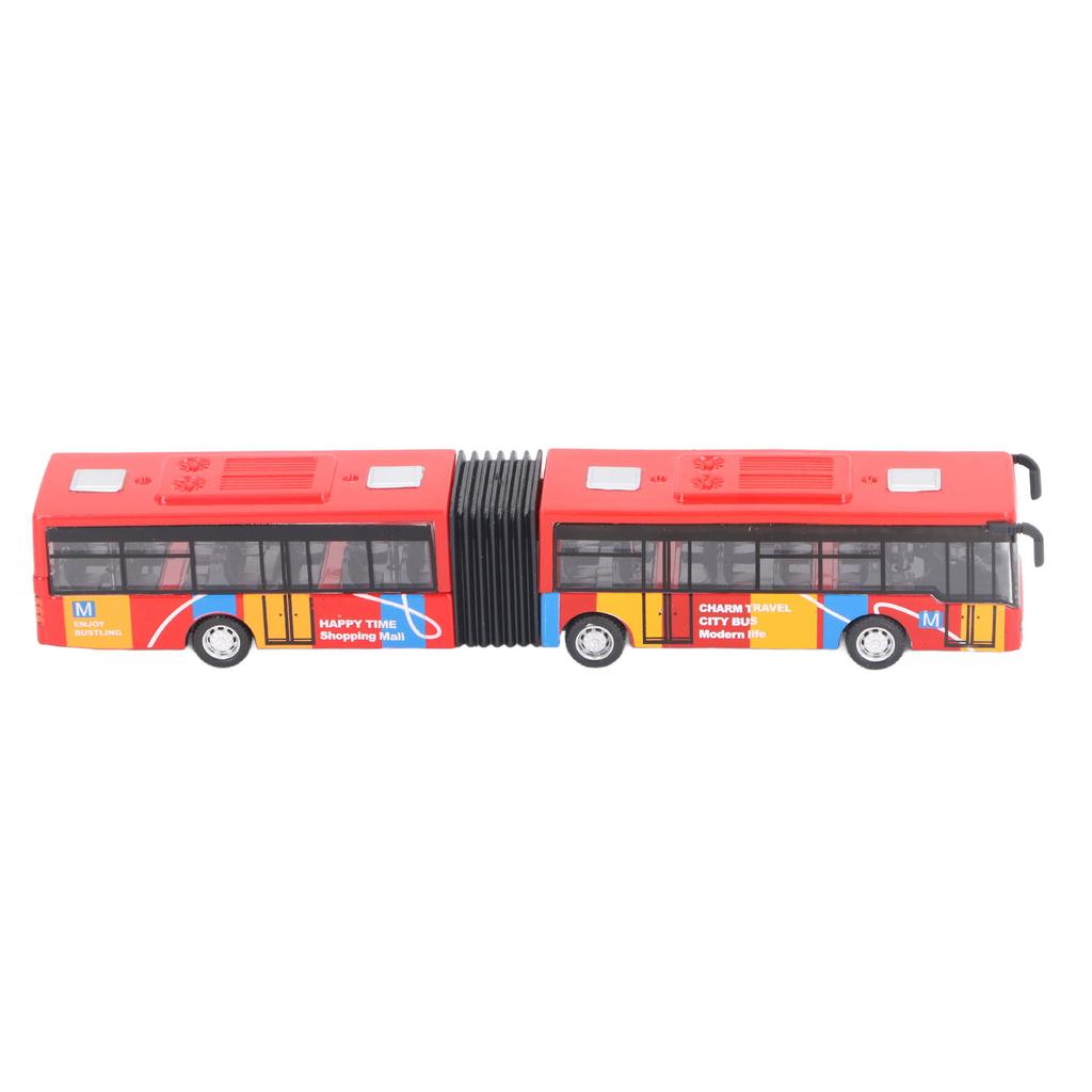Pull Back Alloy Bus Extended Length Full Function   Structure Educational Alloy Bus Vehicle Model Toy