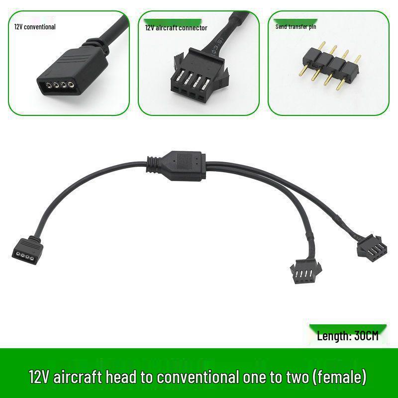 5V 3-Pin/12V 4-Pin RGB zu Flugzeug-Stecker/Buchse Adapter Verlängerungskabel