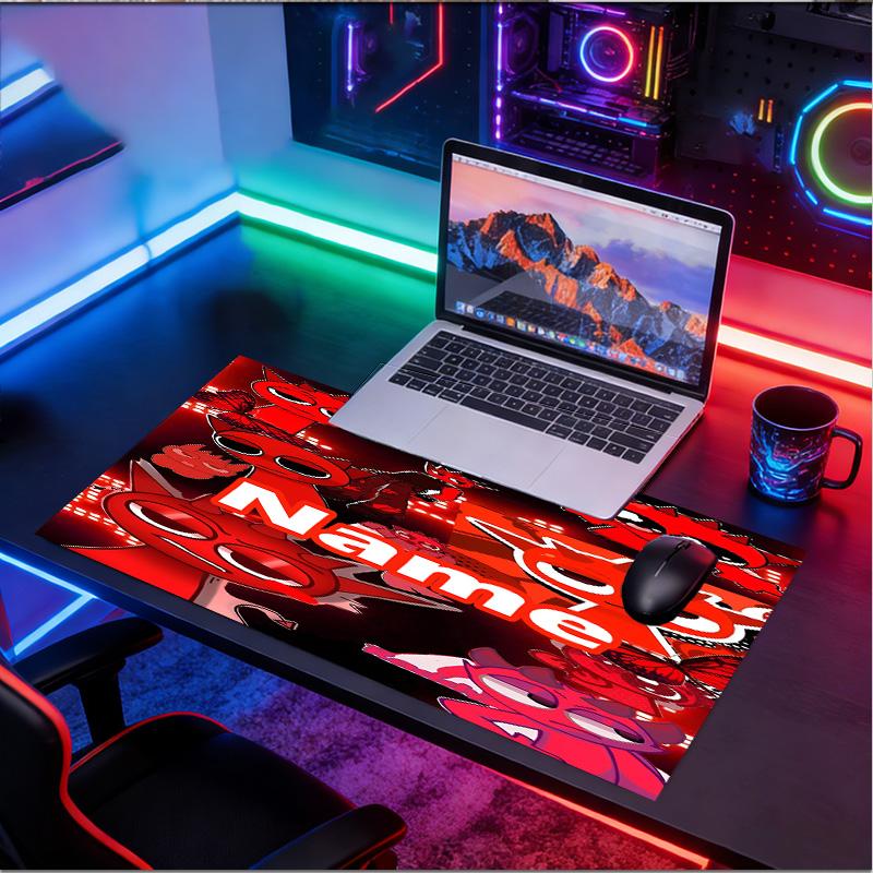 Tapis de souris personnalisé avec nom et motif de jeu Sprunki, Tapis de bureau pour ordinateur portable PC, Tapis de bureau décoratif pour la maison, Coussinet pour clavier, Cadeau