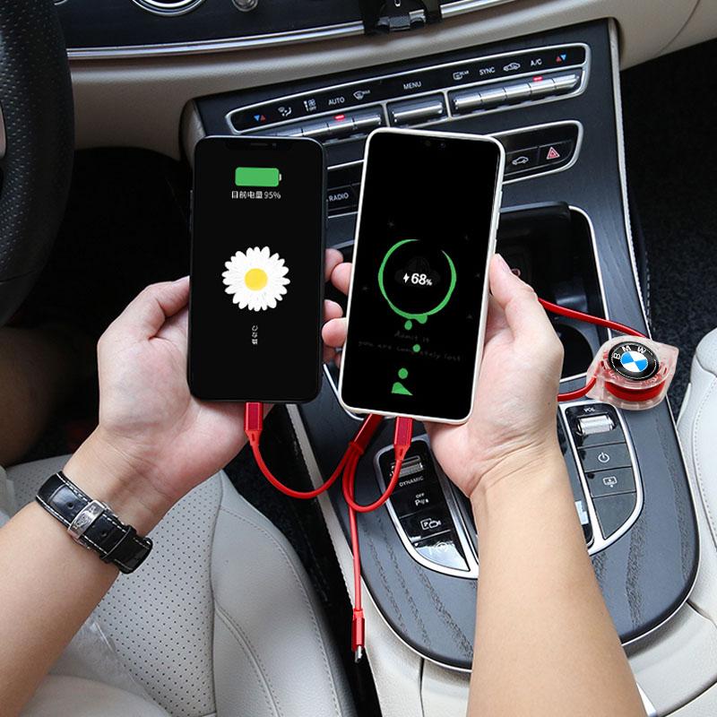 XZFG7 Car Fast Charging Micro USB Type-C 3-in-1 Data Cable For BMW X1 X2 X3 X5 X4 X6 X7 G30 G20 G32 G11 G12 F40 F30 F20 F10 F34 F07