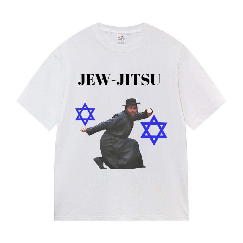 ZheXiong TEE Jew-Jitsu Joods Judo Karate Grappige Meme Print T-shirt Herenkleding Vintage Oversized T-shirts Mode Hoge Kwaliteit Katoenen T-shirts 3XL