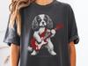 Cavalier King Charles Rock T-Shirt: Gitarrenmusik-Liebhaber T-Shirt, Cavie Mama oder Papa Geschenk Shirt, Lustiger Rock-Hund-Stil