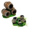 B0KB Simulation Small Wine Barrels Garden Decoration Gardening Artificial Broken Barrels Cave For Lizards And Turtles