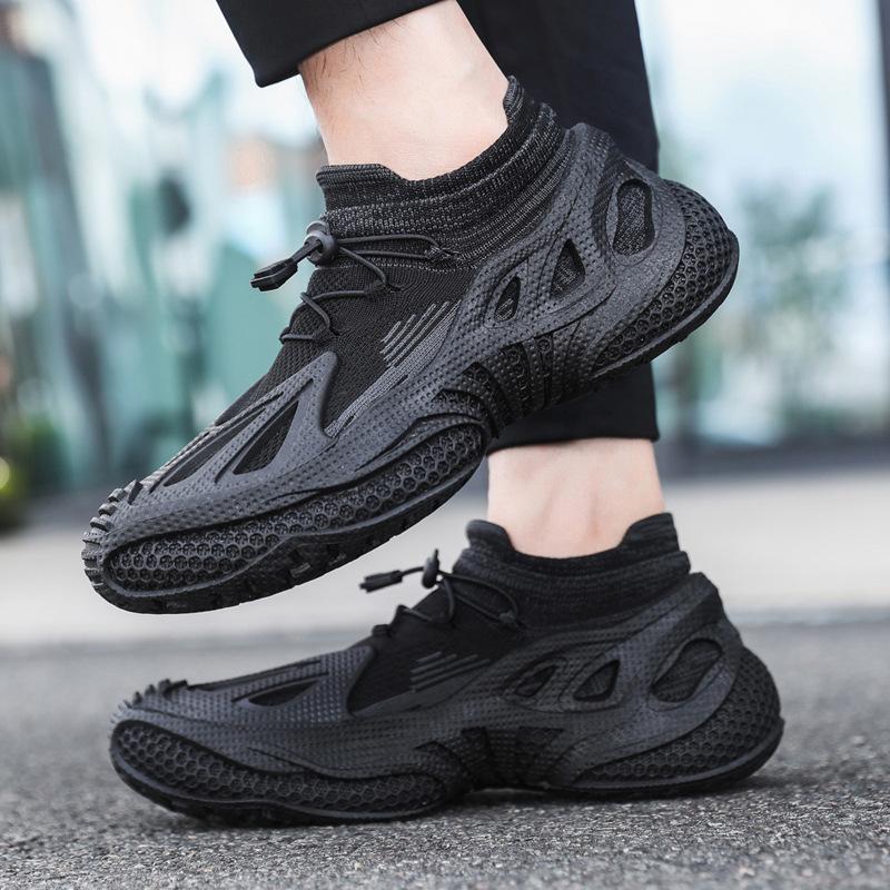 Men's shoes autumn new fashion versatile men's sports casual shoes elastic fly-woven breathable dad shoes