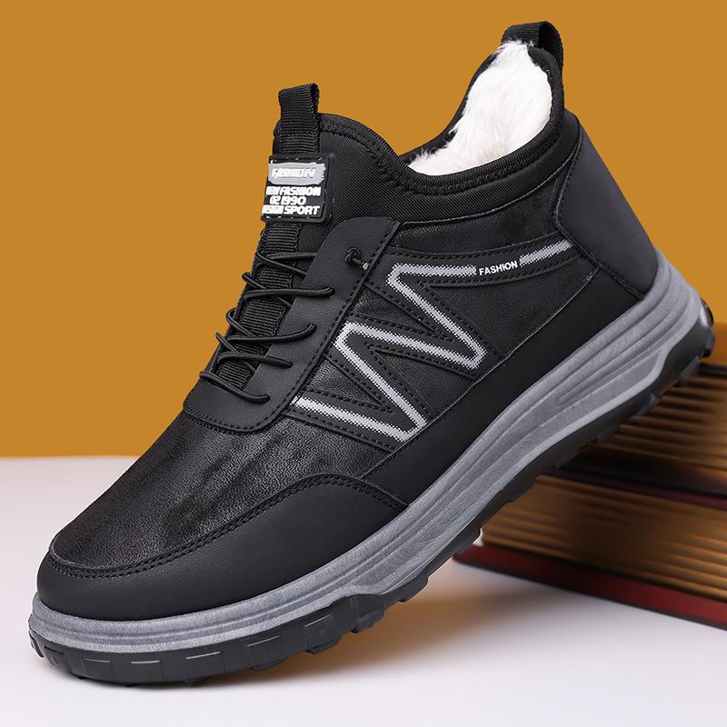 

Мужские зимние хлопковые ботинки в пекинском стиле – Водонепроницаемые и нескользящие, теплые плюшевые сноубутсы слипоны для пожилых 41 чёрный