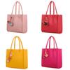 Chic And Stylish Candy Color Pu Leather Tote For Women With Floral Design