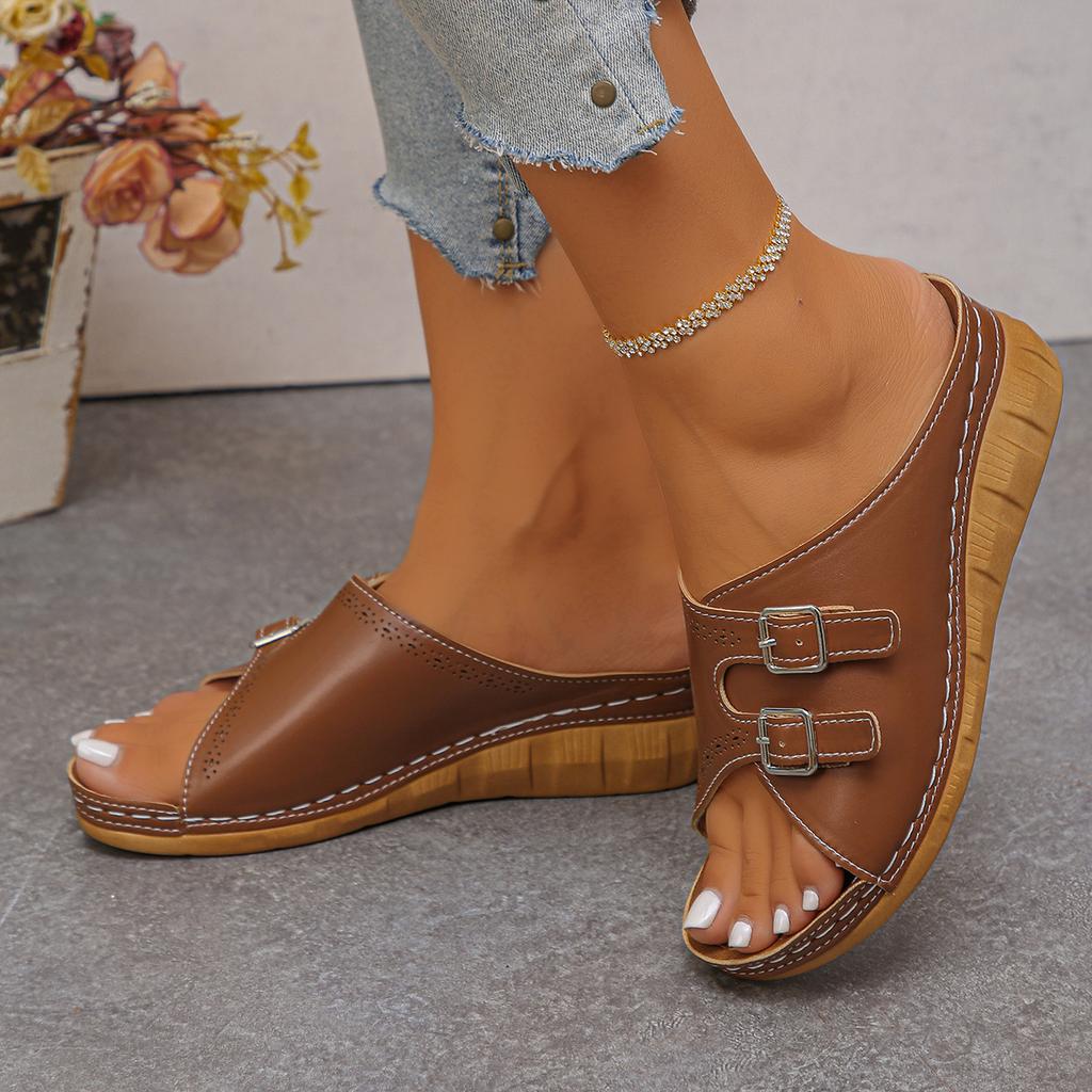 2026 Summer Fashion Women Wedge Slippers Premium Orthopedic Open Toe Shoes for Women Platform Retro Slippers Female