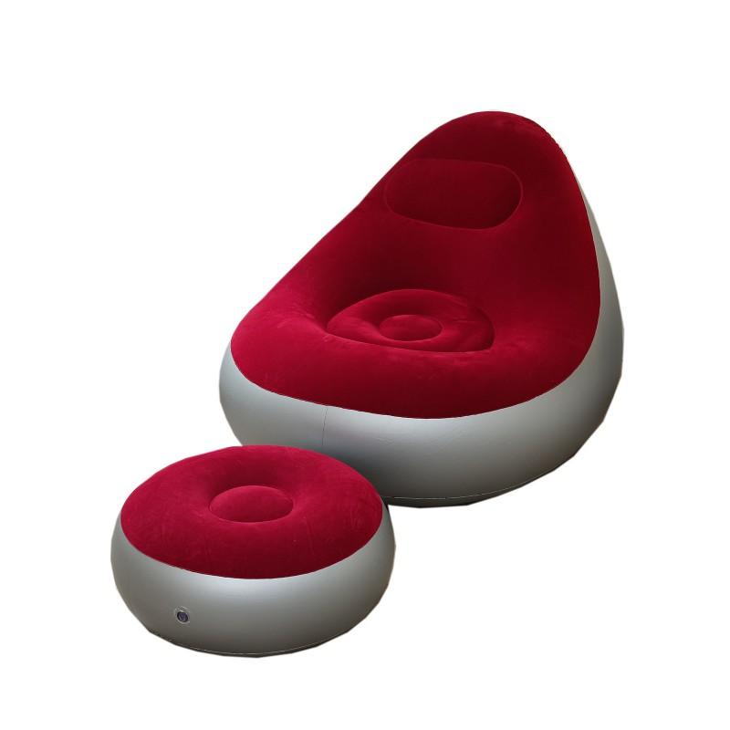 Aufblasbarer Liegestuhl mit Fußstütze Faltbares PVC-Sofa für Erwachsene Wohnzimmer Zuhause Außenbereich