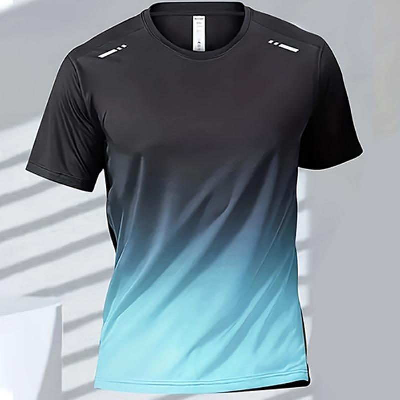 T-shirts Sports T-shirt Quick-drying Gradient Short Sleeve Tees Outdoor Workout Basketball Training Running clothes