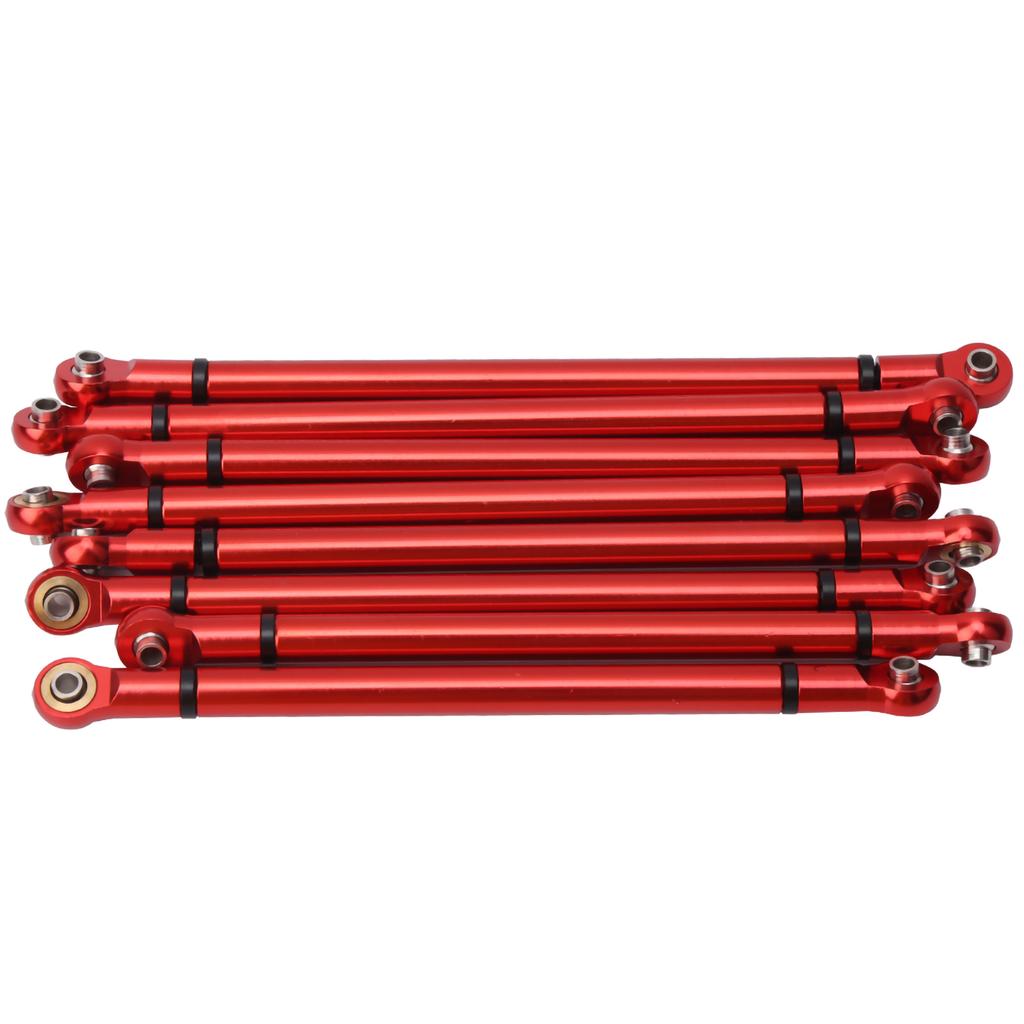 8PCS Metal Pull Rod Kit Upgrade Modified Parts for Aixal SCX10 1 10 Simulation Crawler CarRed