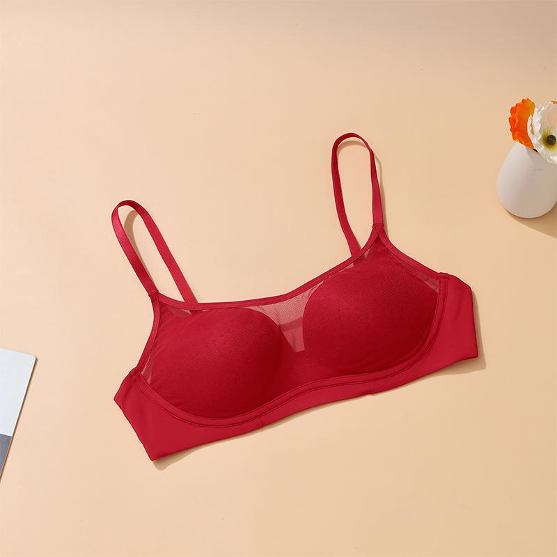 Women's underwire underwear women's small breasts gathered anti-sagging non-marking breathable mesh anti-exposure bra bra
