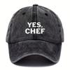 Vintage Baseballkappe YES CHEF Verstellbare Baseballkappe 100% Rayon Vintage Gewaschen Unisex Trucker-Kappe für Herren Damen