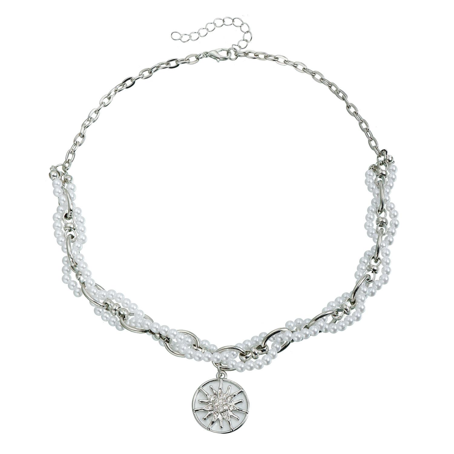 

Mangxing Pendant Wrapped Pearl Necklace Sexy ins Premium Temperament Collarbone Chain Sweater Chain
