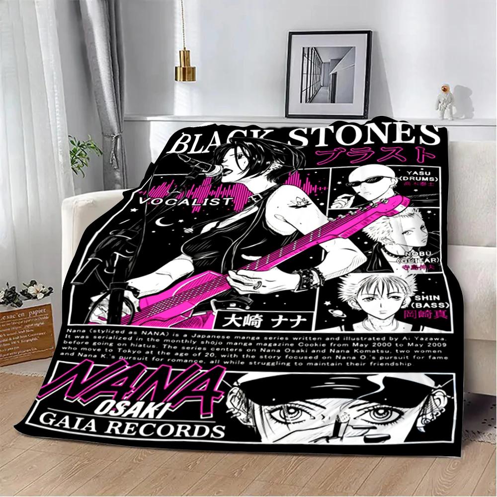 Anime Girls Nana Flannel Blanket 3d Printed Picnic Blankets Warm Soft and Comfortable Throw Blanket Home Travel Birthday Gift