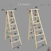 Double-Sided Solid Wood Folding A-Frame Ladder for Household Use