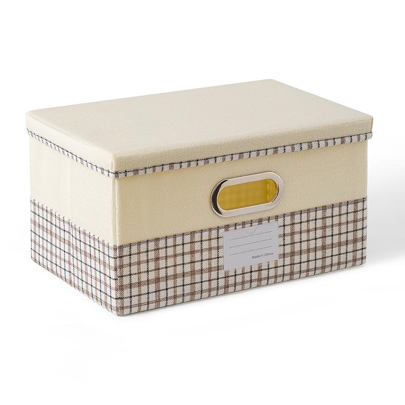 Ящик для хранения Хлопковое белье Ящик для хранения в клетку Ящик для хранения одежды Ящик для хранения игрушек 382521cm бежевый 2113₽