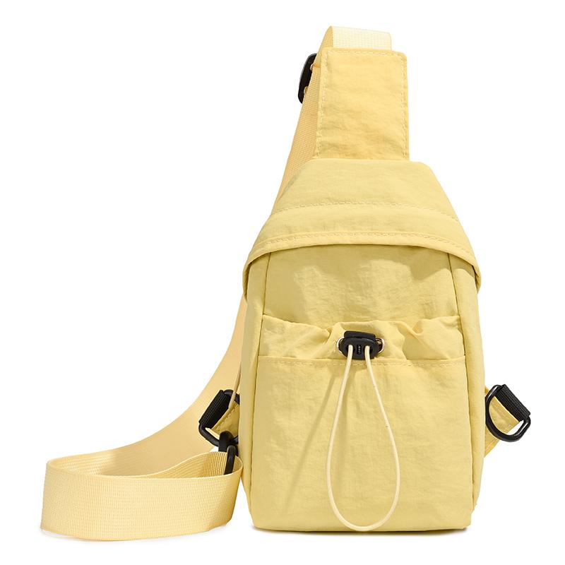 

Women s Chest Bag Lightweight Crossbody Bag Solid Color Shoulder Bag Commuter Mobile Phone Bag жовтий