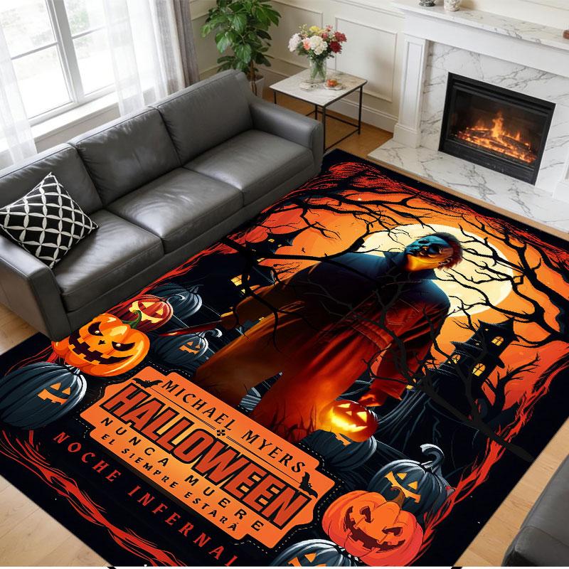 Crystal Velvet Rug Soft Non Slip Indoor Floor Mat Home DecorHalloween Michael Myers