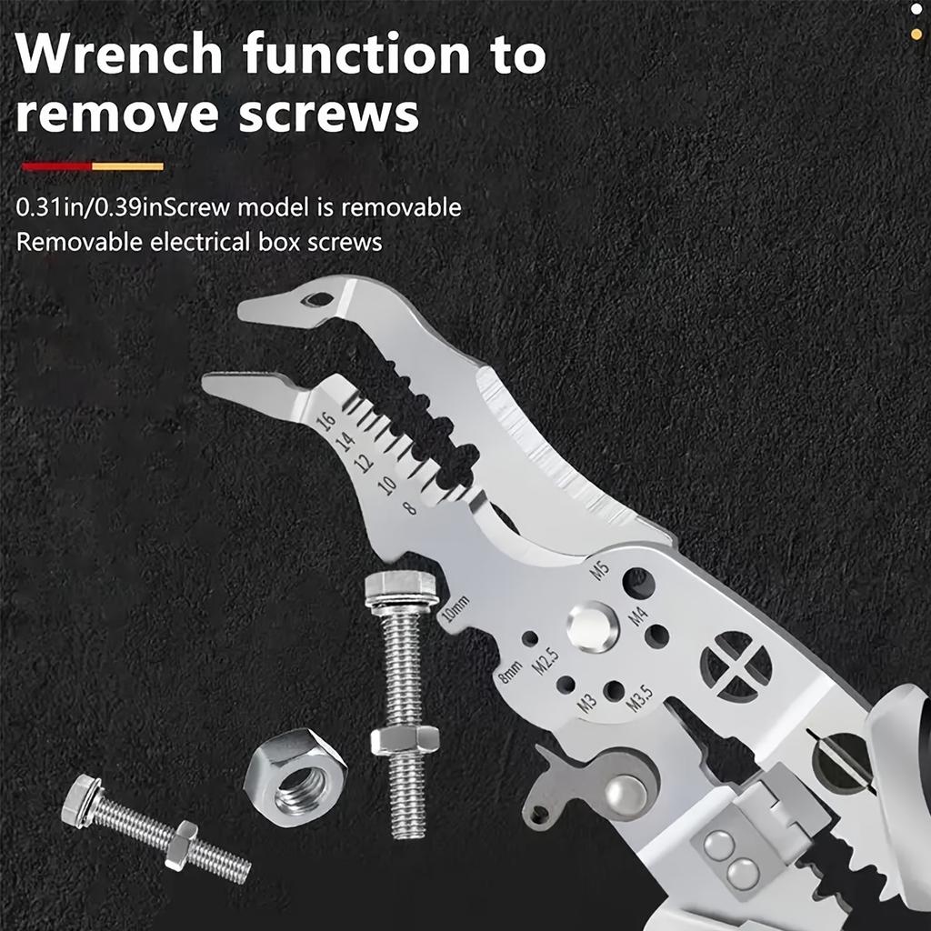 12 In 1 Wire Stripper Multifunctional Cutting Pliers Tool Used For Appliance Repair,Electrician Wire Cutting,Crimping,Winding
