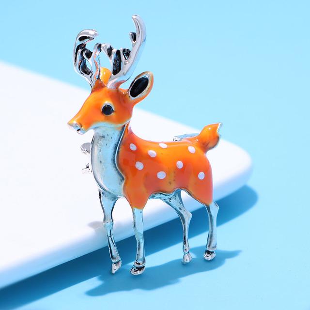 

Новые 3 цвета в наличии, милые маленькие броши с оленями для женщин, баксы, булавка с изображением пятнистого оленя, аксессуары для пальто, детский подарок