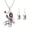 Gothic Charm Legierung Voodoo-Puppe Schmuckset Personalisierte Halskette und Ohrringe Accessoire für trendige Outfits