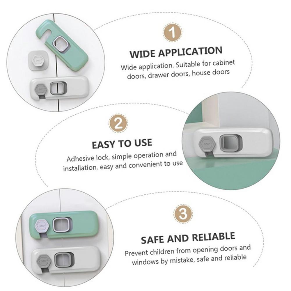 4Pcs Child Safety Locks Cabinet Drawer Refrigerator Anti-Pinch Baby Proofing Furniture Locks