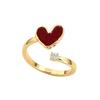 Ruby Heart Women's Open Ring - Fashionable, Versatile Niche Design
