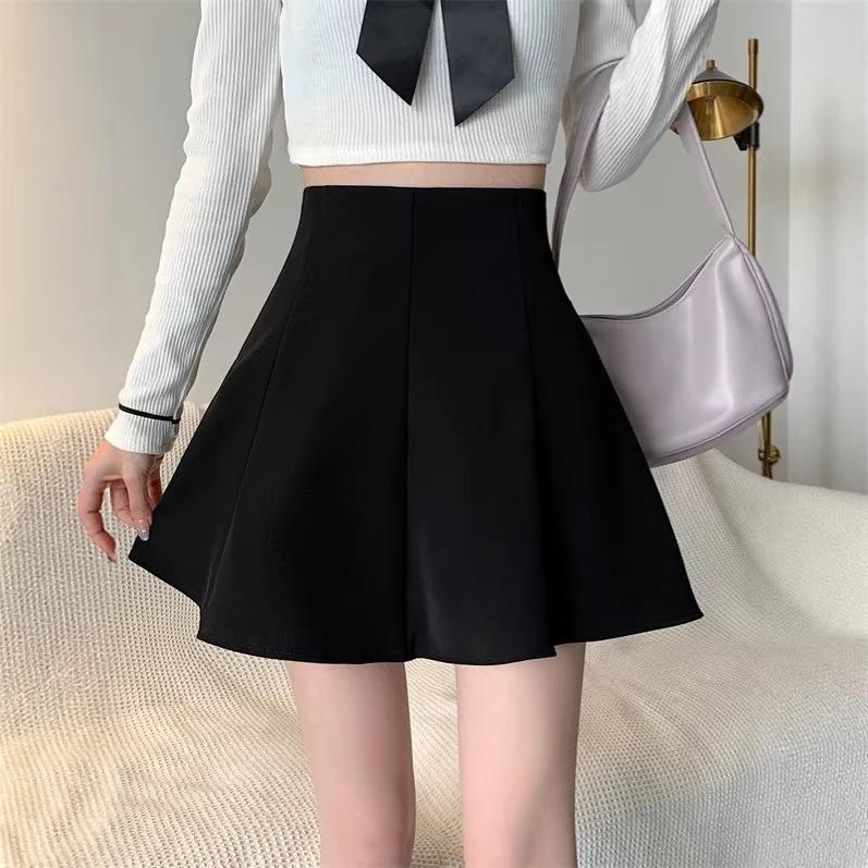 2026 Spring/Autumn Net Celebrity Women's High-Waisted A-Line Slim Short Skirt - Fluffy & Anti-Exposure