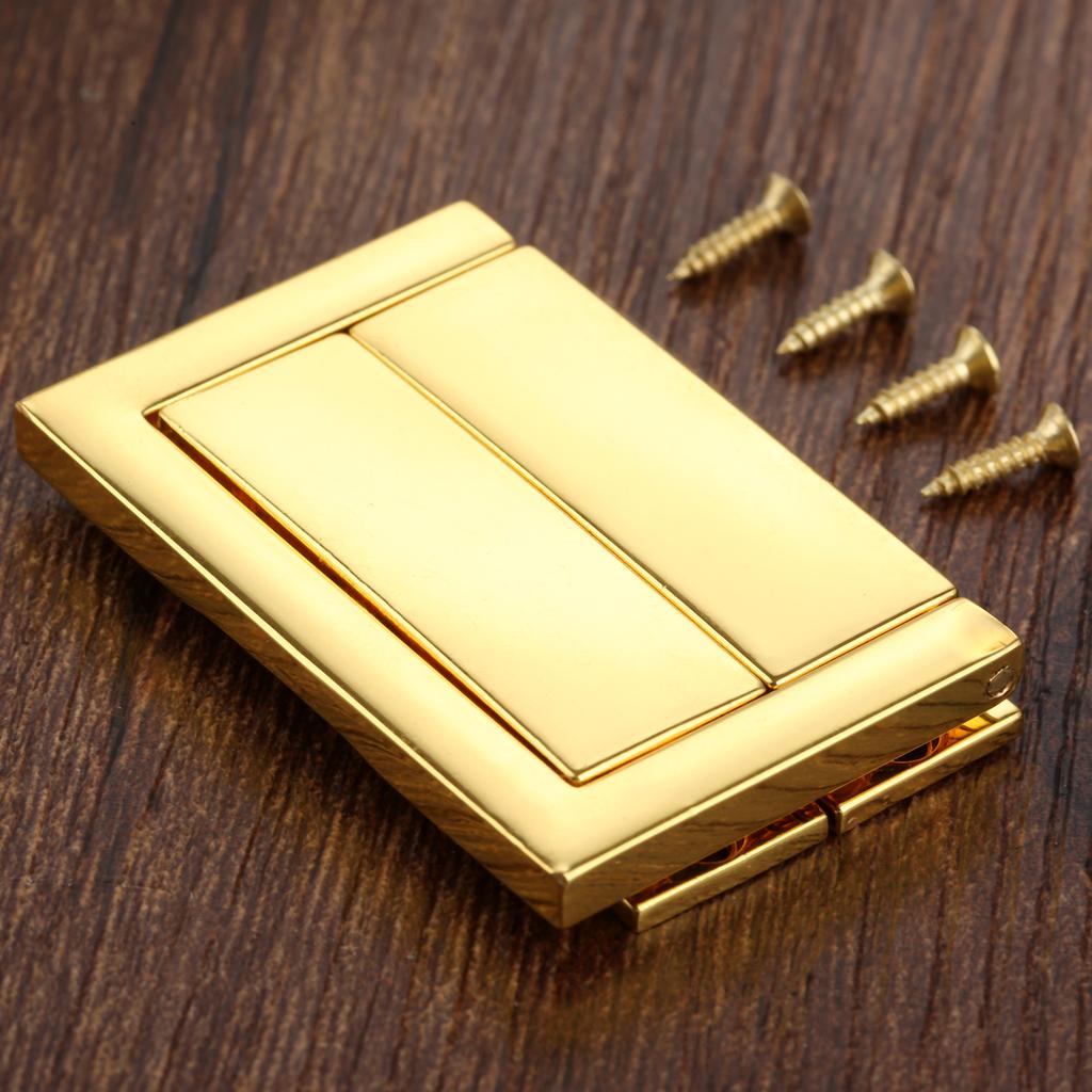 DRELD 2 Pièces Serrure Boîte Dorée/Argentée Loquet à Bascule Loquets pour Boîte à Bijoux Valise Boucle Clip Fermoir Quincaillerie de Meuble +Vis