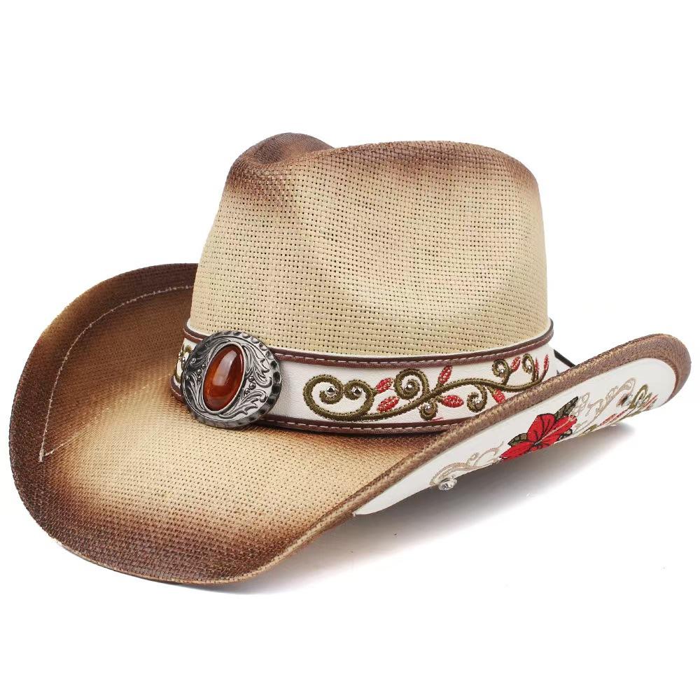 New Embroidery Accessories Straw Cowboy Hat For Women And Men – Western Sun Hat For Country Concert Rodeo And Cowgirl Outfit