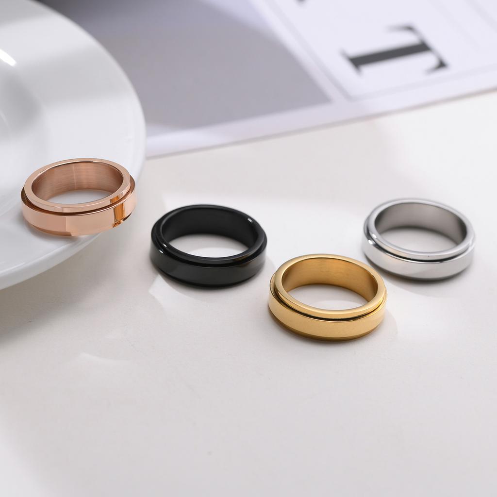Stainless Steel Spinner Fidget Ring for Men Women Anxiety Jewelry Size 5 To 12
