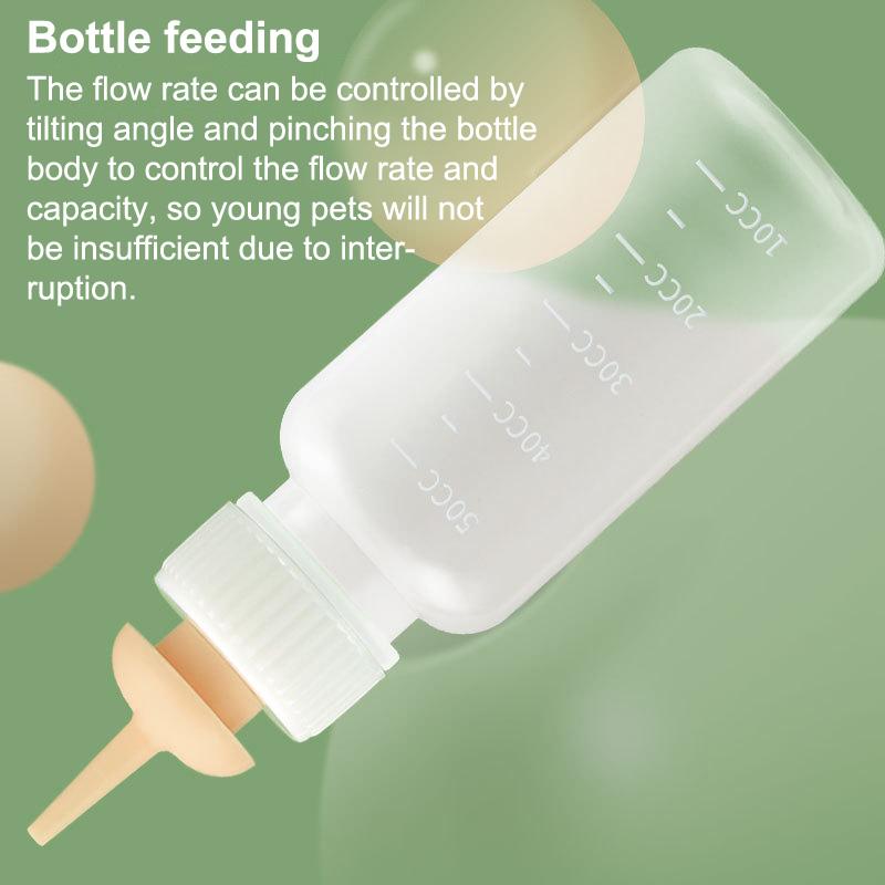 50ml Pet Kitten Feeding Bottle Nipple Feeder Can Squeeze Liquid Milk Nursing Bottle For Newborn Dogs Puppies Rabbits Hamster Cat