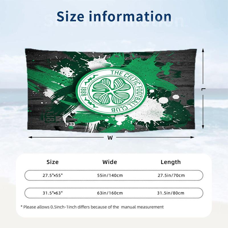 Asciugamano da Spiaggia Celtic FC Asciugatura Rapida Microfibra Assorbente Portatile da Viaggio Asciugamano da Nuoto