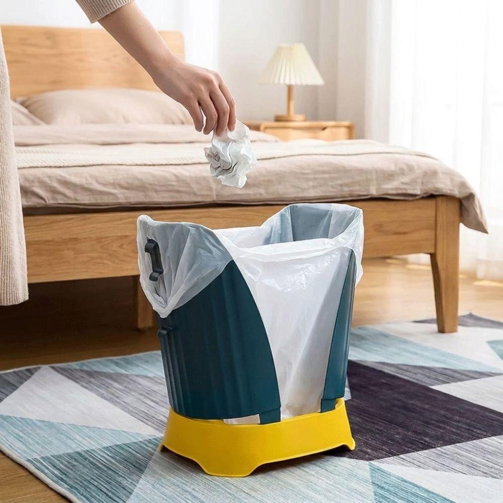 Large Capacity Expandable Trash Can Plastic Trash Bin Trash Basket Garbage Bag Holder Living Room