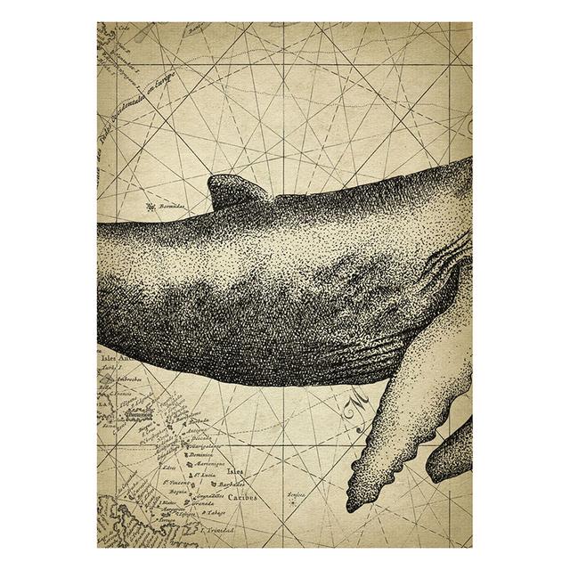 Marine Animals Canvas Paintings Great White Shark Posters and Prints Killer Whale Wall Art Picture for Home Decoration No Frame