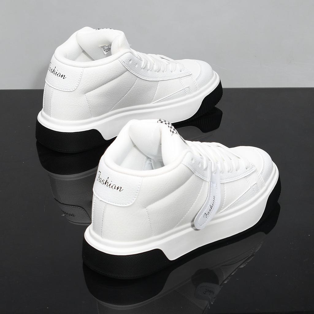Scarpe alte con suola spessa da uomo, nuove scarpe traspiranti mid-top per l'autunno, scarpe rialzanti da uomo TK