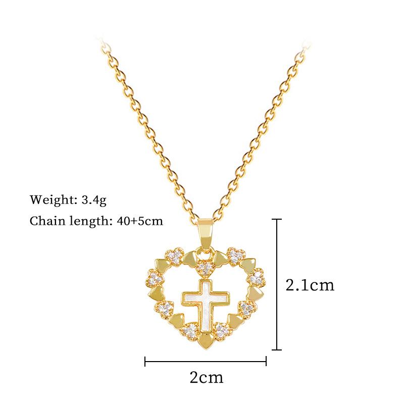 Stainless Steel Chain Necklaces for Women Creative Love Heart with Cross Pendant Necklace Cool Fashion Jewelry Accessories Gifts